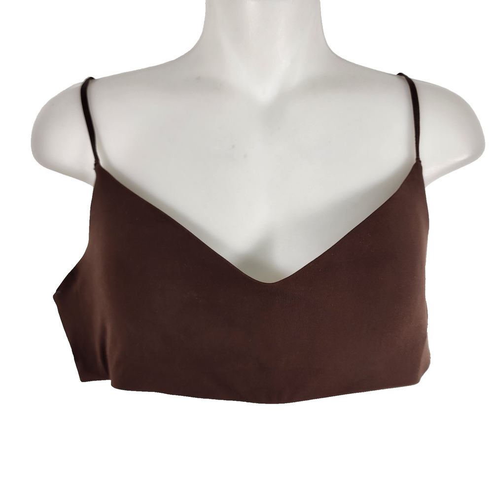 Aeropostale Womens Bra XL Brown Seriously Soft Contour V Neck Wireless Comfort